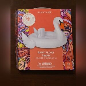 Sunnylife Baby Float Swan Inflatable Ages 1-2 Infant Pool Float